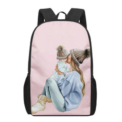 Girl Mom Baby 3D Print School Backpack for Boys Girls Teenager Kids Book Bag