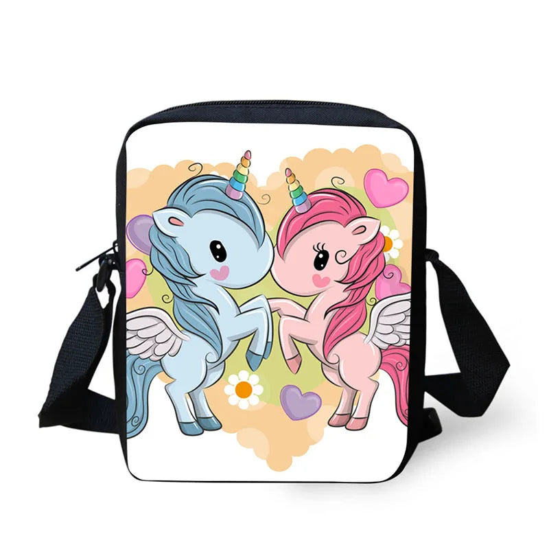 Unicorn Printed Mini Crossbody Bag for Women