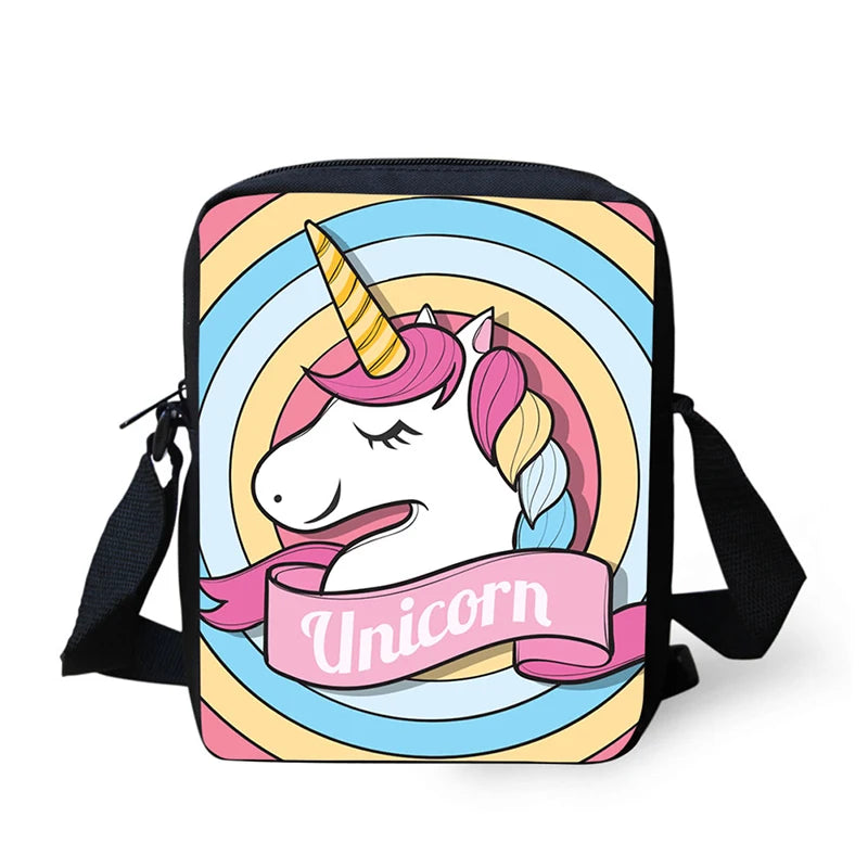 Unicorn Printed Mini Crossbody Bag for Women