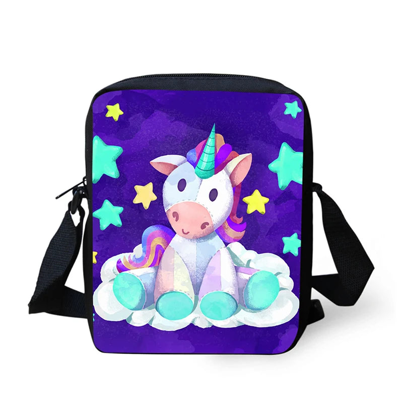 Unicorn Printed Mini Crossbody Bag for Women