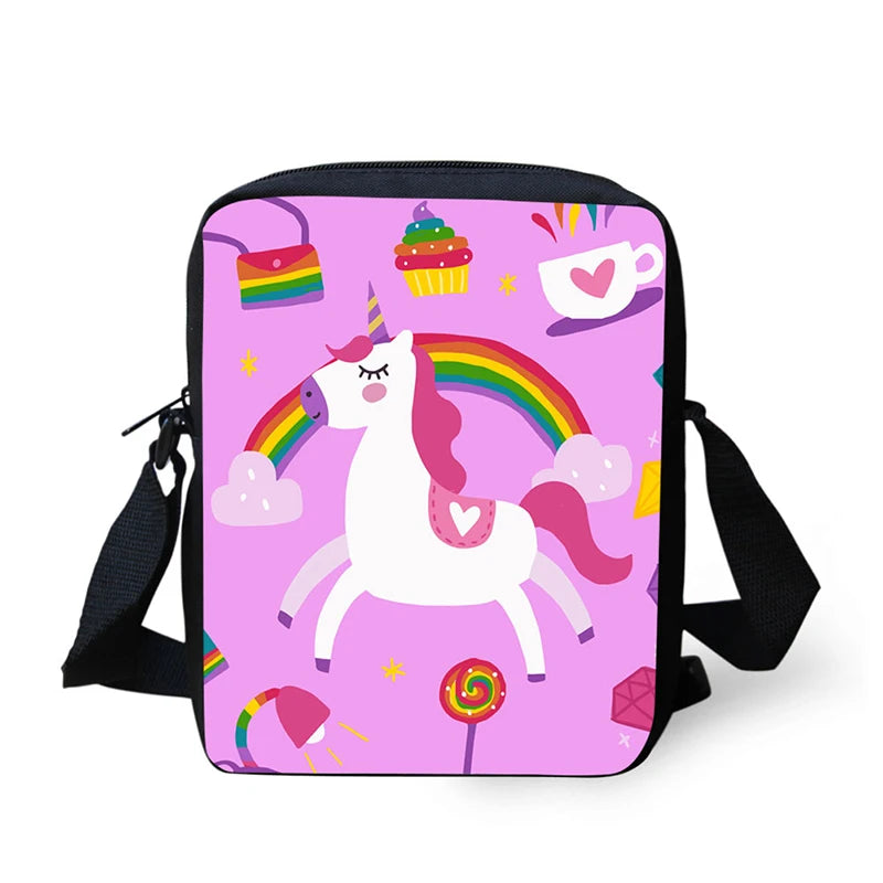 Unicorn Printed Mini Crossbody Bag for Women