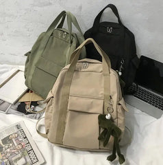 Waterproof Nylon School Backpack for Teenage Girls