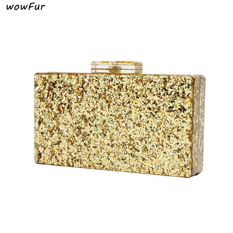 Glitter Women Shoulder Messenger Bag Casual Handbag Acrylic Clutches