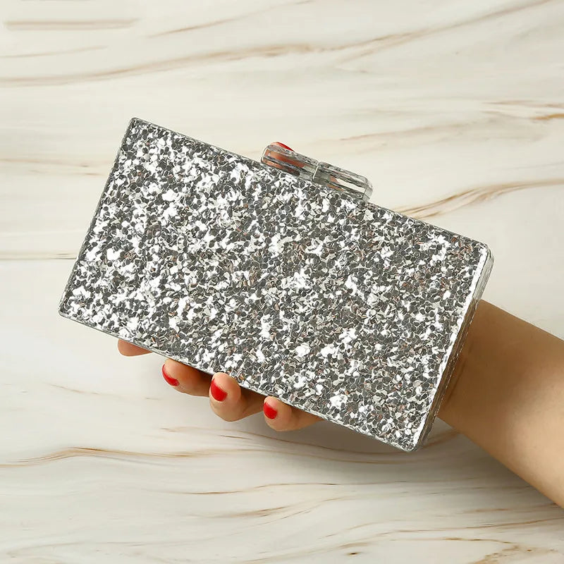 Glitter Women Shoulder Messenger Bag Casual Handbag Acrylic Clutches