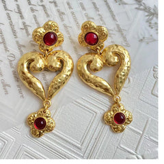 Medieval Vintage Stud Earrings Retro Big Complex