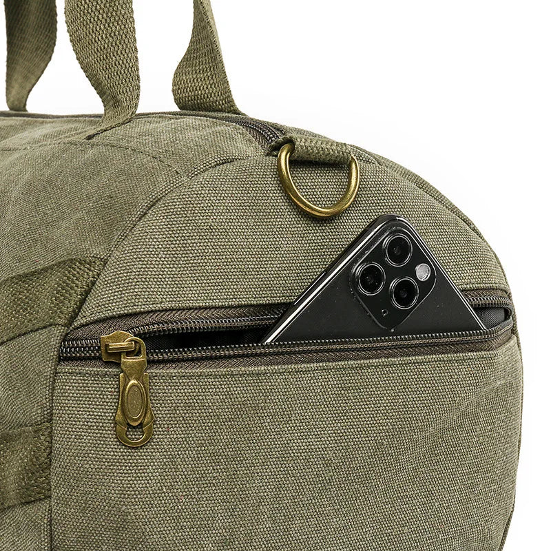 Canvas Gym Bag Travel Weekender Sports Backpack