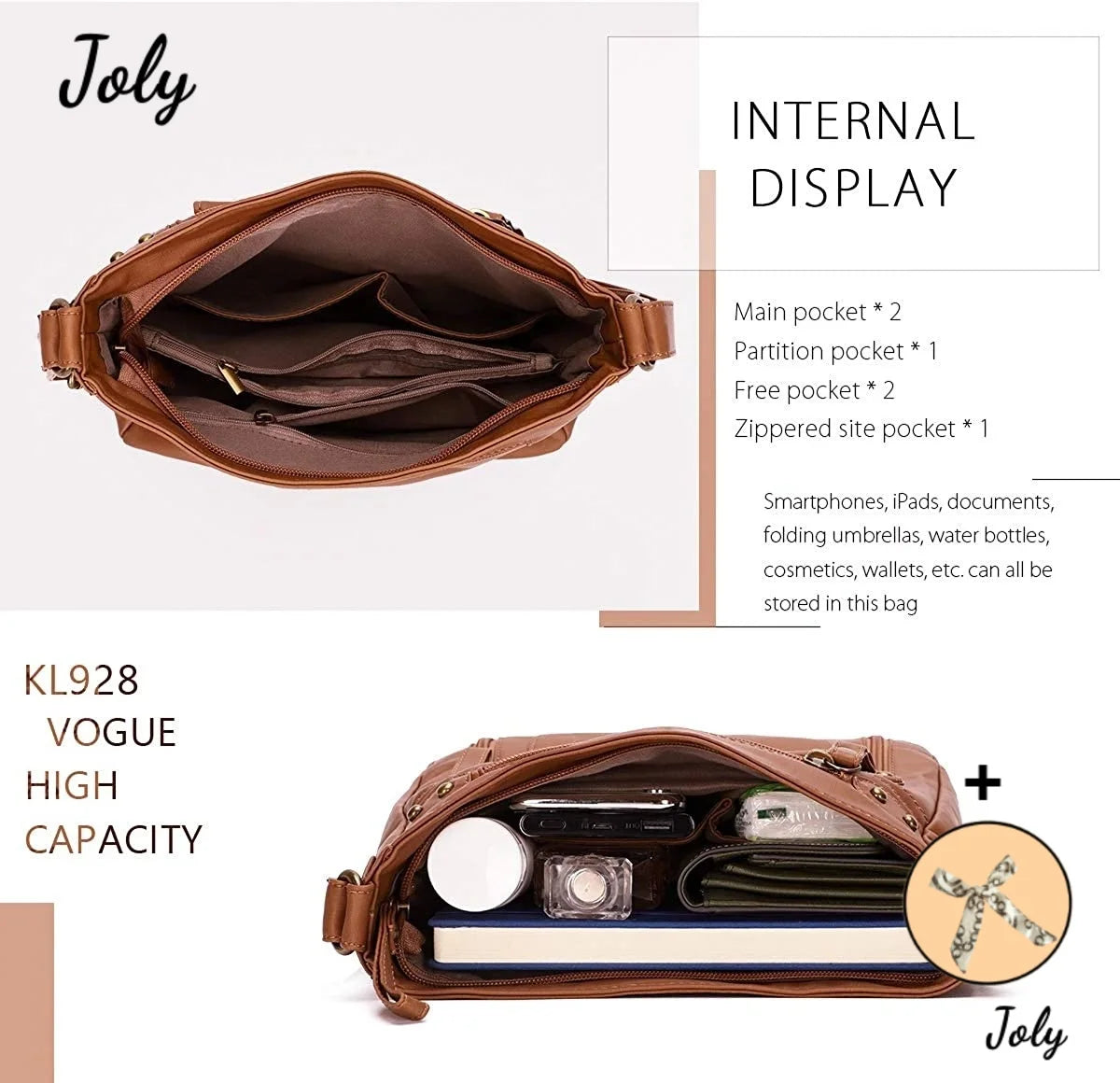 Crossbody Bags for Women Shoulder Purses And Handbags, Pu Washed Leather