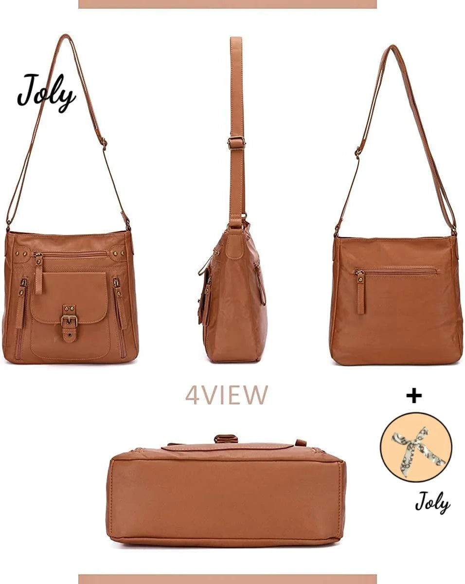 Crossbody Bags for Women Shoulder Purses And Handbags, Pu Washed Leather
