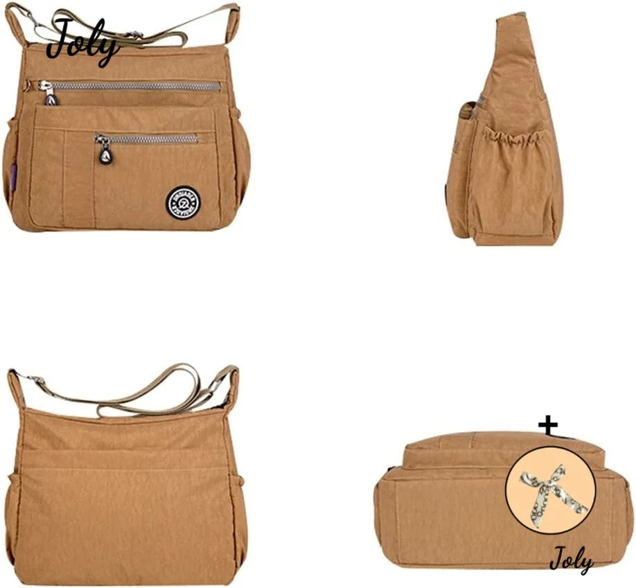 Waterproof Nylon Shoulder Bag for Women Crossbody Messenger Bag
