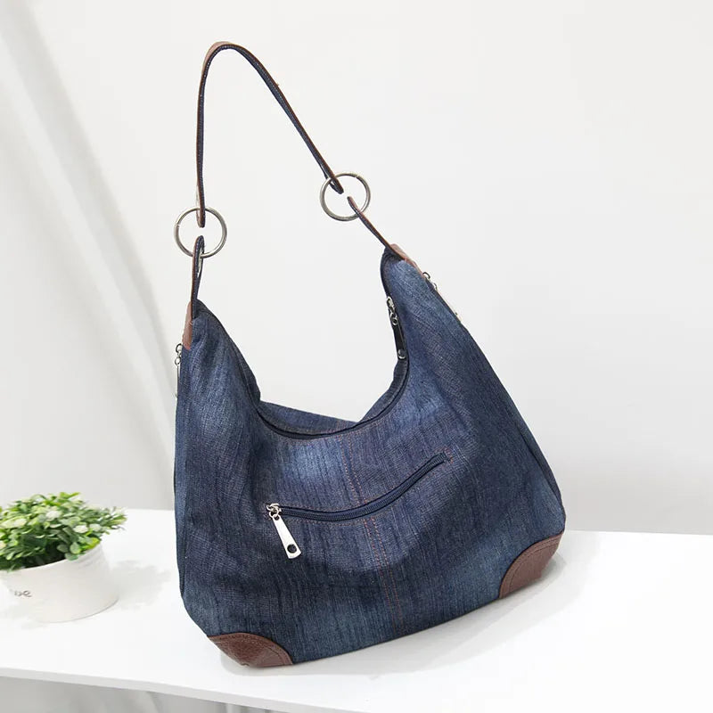 Women Denim Canvas Handbag Large Tote Bag Messenger Shoulder Sac A Main