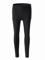 Solid Pocket Side Yoga Fitness Sports Leggings High Elastic Running Yoga Pants