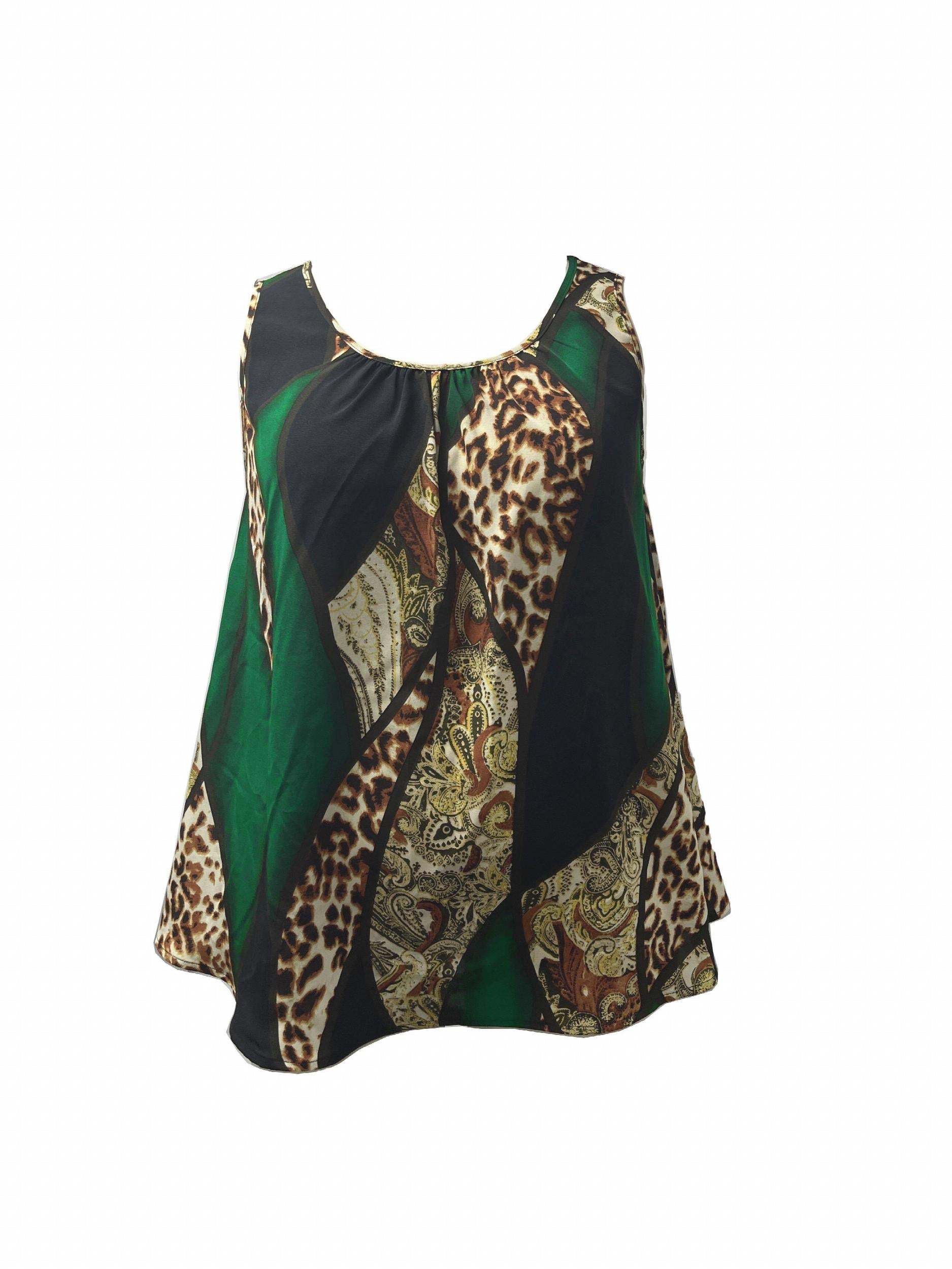 Women's Leopard Print Ruched Tank Top