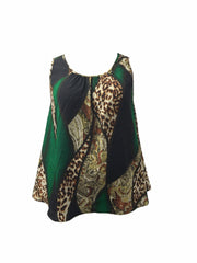 Women's Leopard Print Ruched Tank Top