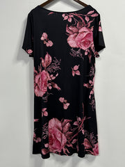 Women's Plus Floral Print Short Sleeve Round Neck Dress