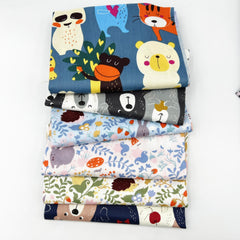 6pcs Soft Cotton Rocket Plant Twill Printed Fabric for Duvet Cover DIY