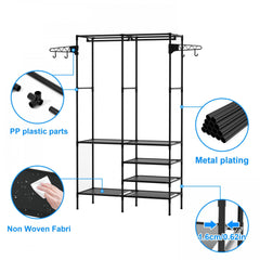 Double Row Clothes Rack Large Capacity Functional Wardrobe