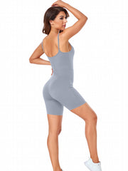 Solid Workout Cami Jumpsuit Sports Bodysuit Women's Activewear