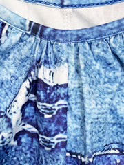 Denim Print Wide Leg Jumpsuit Sleeveless Women's Clothing