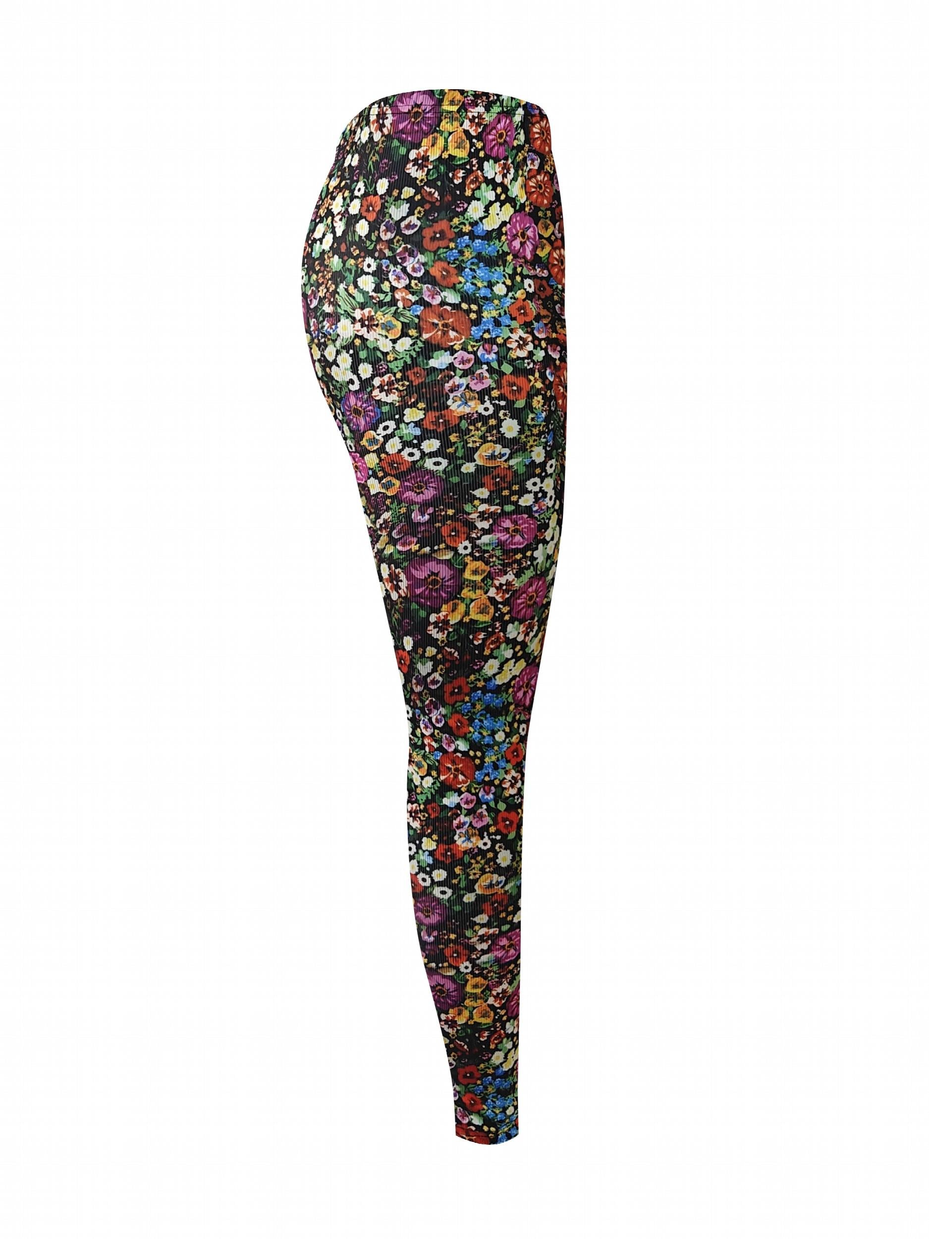 Floral Yoga Workout Pants High Stretch Leggings Women's Activewear