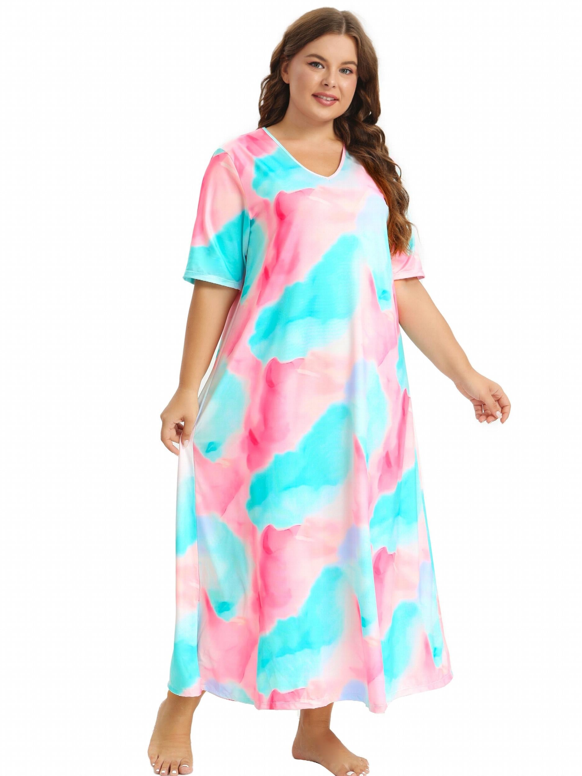 Tie Dye V Neck Sleep Dress
