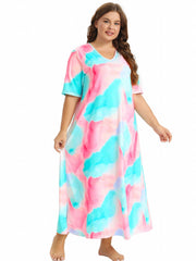 Tie Dye V Neck Sleep Dress