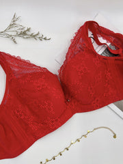 Lace Push Up Bra Breathable Wide Straps Underwear