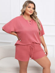 Short Sleeve Tee & Tie Shorts Pajama Set