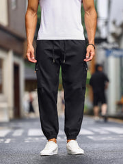 Solid Cargo Pants Men's Trousers Loose Casual Outdoor Work Pants