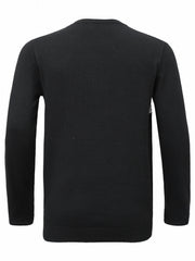 Knitted Block Crew Neck Sweater Men's Casual Warm Pullover