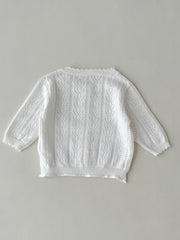 Baby Girls Casual Hollow Out Knit Cardigan for Spring
