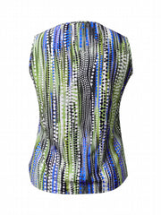 Tank Top Women's Colorblock Dot Print V Neck Vest