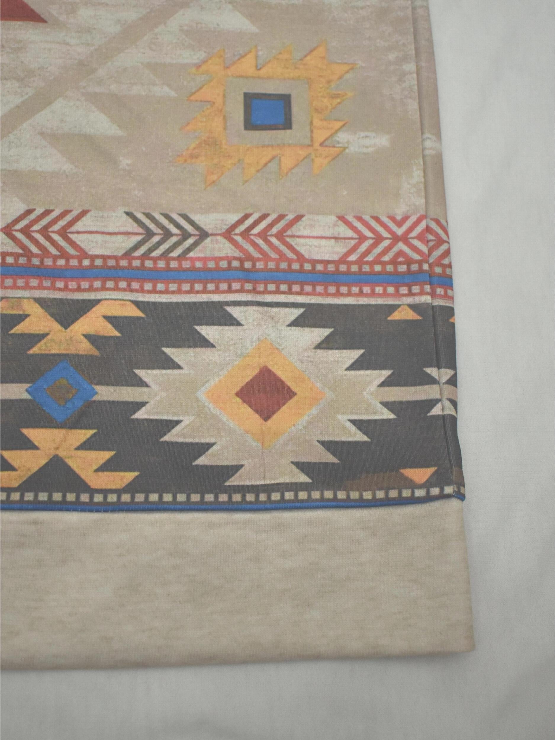 Vintage Ethnic Print Pullover Sweatshirt Long Sleeve Crew Neck