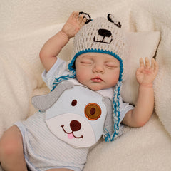 17 Inch Reborn Kids Doll with Hand Painted 3D Hair Soft Cloth Body