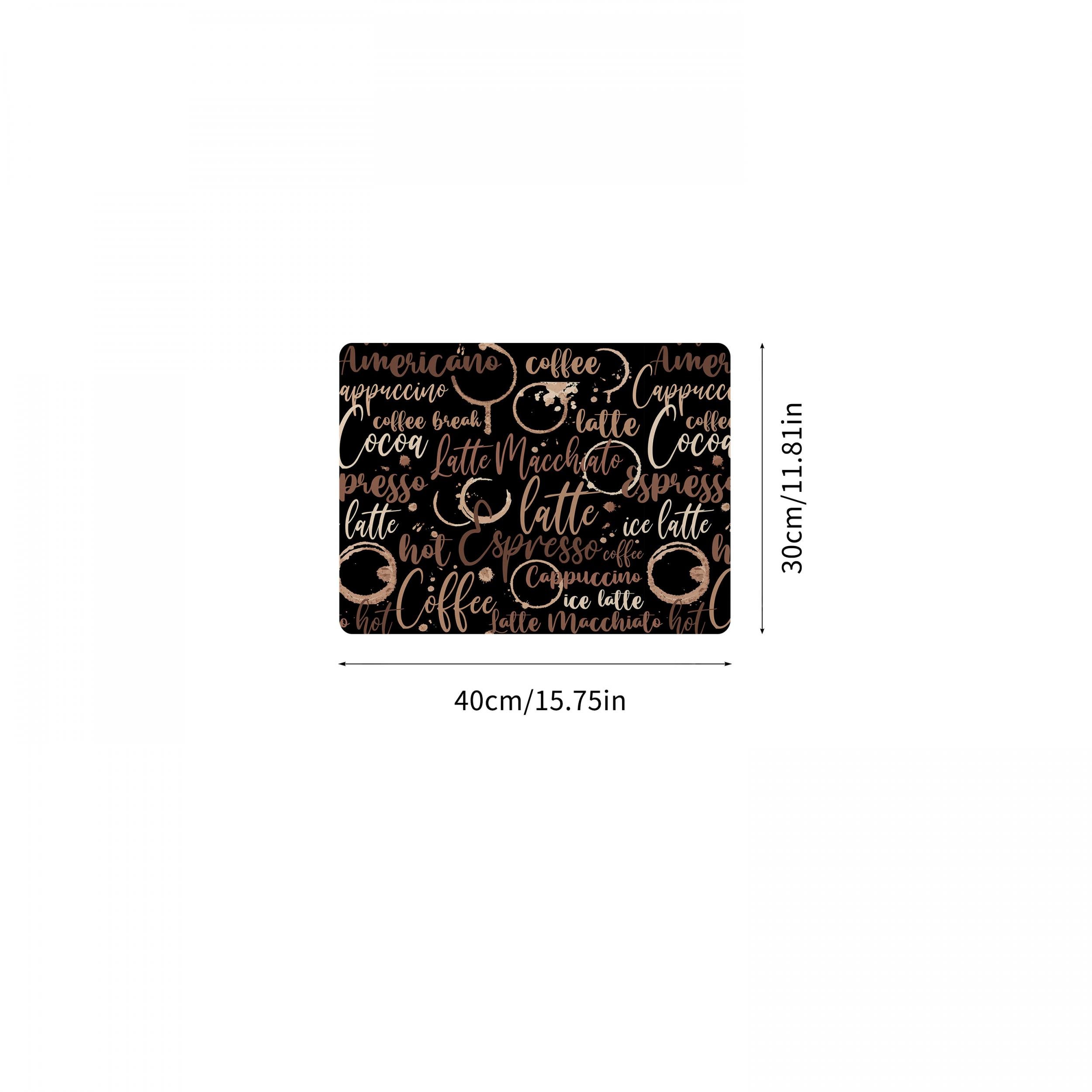 Absorbent Coffee Printed Drain Mat for Kitchen and Bathroom