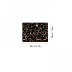 Absorbent Coffee Printed Drain Mat for Kitchen and Bathroom