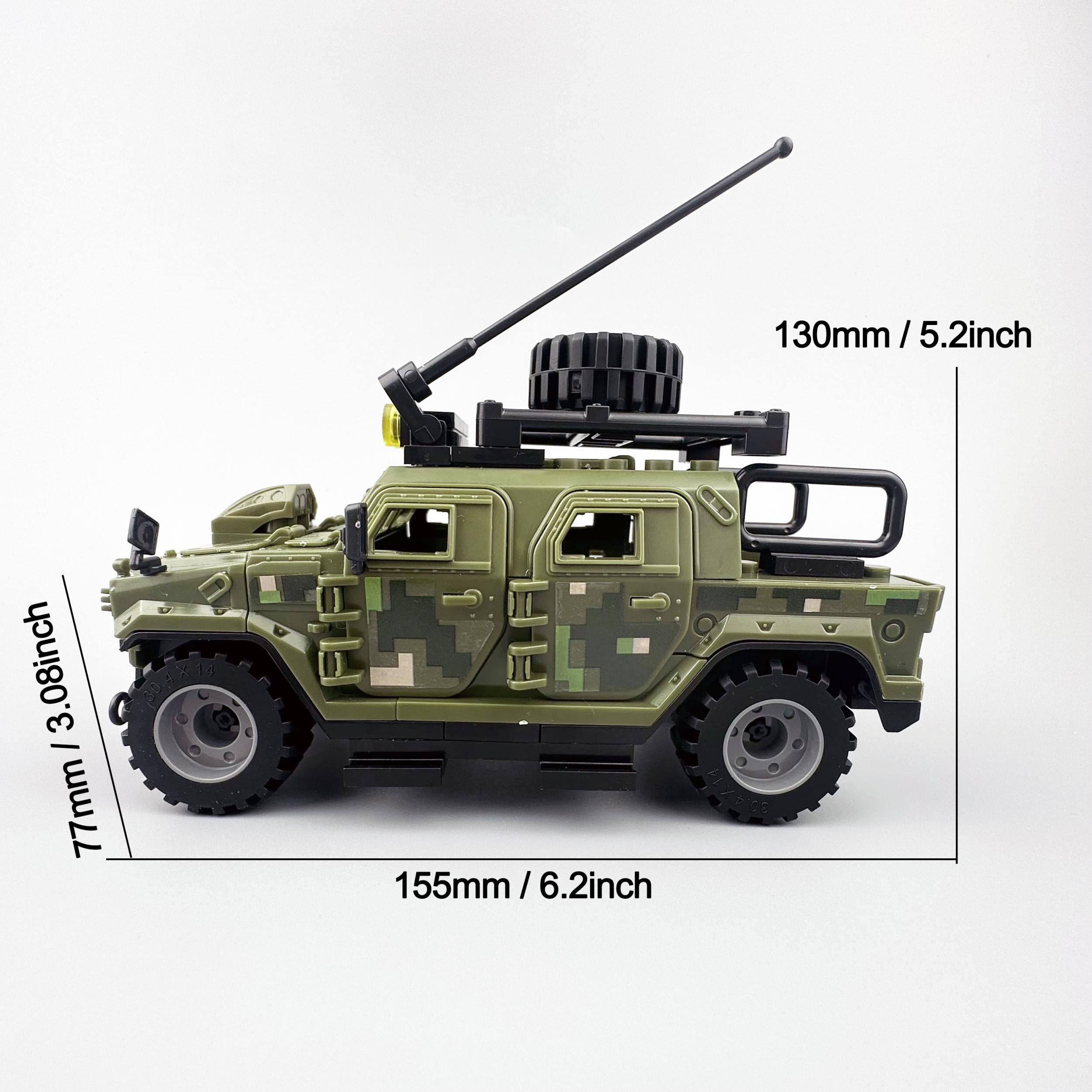 Camouflage Military Armored Vehicle Toy Model 140pcs