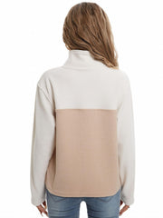 Half Zipper Casual Pullover Sweatshirt Mock Neck Activewear