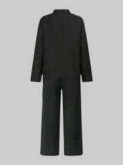 Solid Shirt & Pants Two Piece Set
