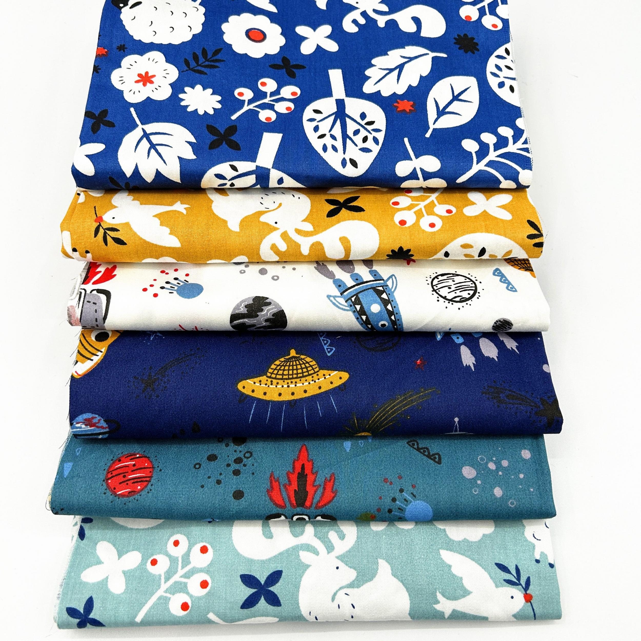 6pcs Soft Cotton Printed Fabric Plant Twill Sheet DIY Patchwork