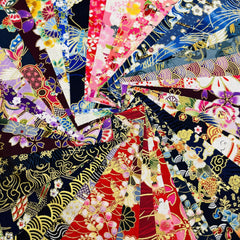 40pcs Japanese Style Flower Printed Fabric Patchwork For DIY Craft Sewing