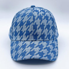 Houndstooth Baseball Cap Distressed Dad Hat Hip Hop Sun Hat