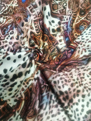 Leopard Print Drawstring Waist Romper Short Sleeve Jumpsuit
