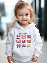 Bow & GOD SAYS I AM Pattern 2pcs Activewear Sets For Girls