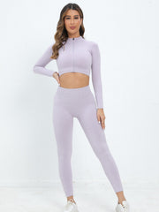 2pcs Seamless Yoga Sports Set Tops & Leggings Women's Activewear