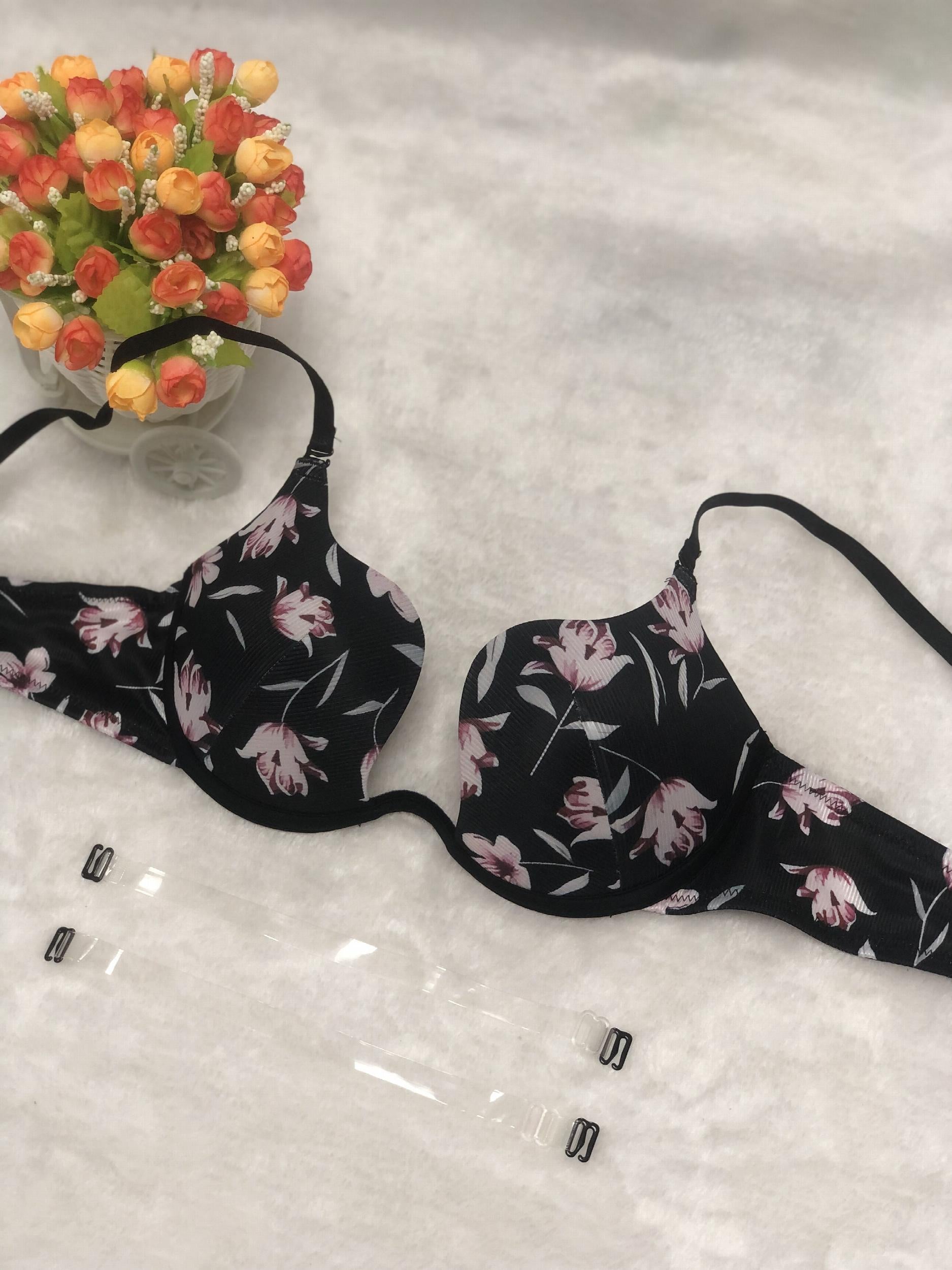 Floral Print Push-Up Bra Breathable Lingerie