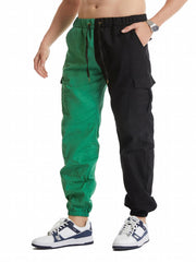Men's Block Cargo Jogger Pants Slim Fit Drawstring