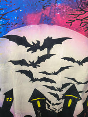 Dark Castle Bat Pattern Print T Shirt for Men