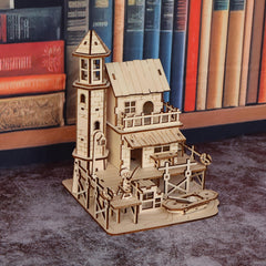 3D Fisherman's Cabin Wooden Assembly Model Kit DIY Puzzle Fishing Village