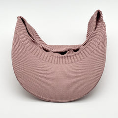 Pink Rhinestone Knitted Visor Hat UV Protection Lightweight Baseball Cap