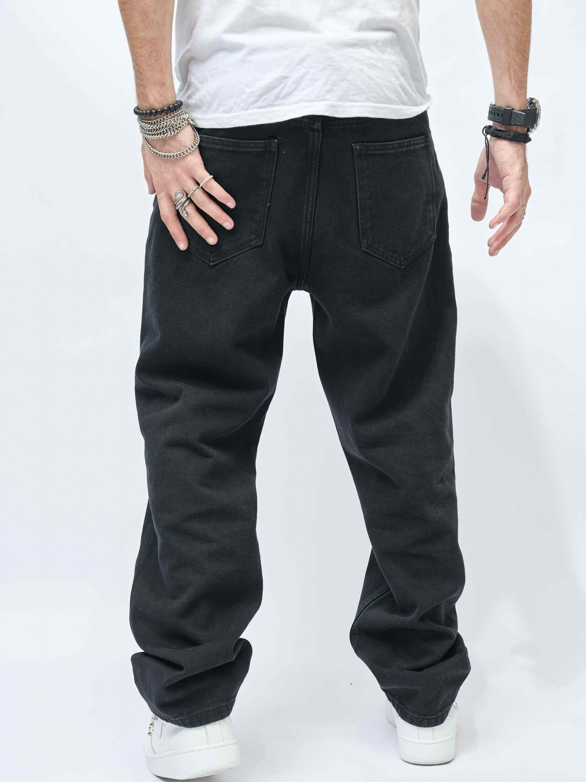 Men's Wide Leg Jeans Loose Fit Casual Denim Pants